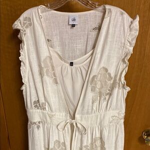 CAbi Cream Linen Dress